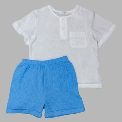 Комплект Футболка и шорты Чуди Кидс 299525-3 бело-голубой 01